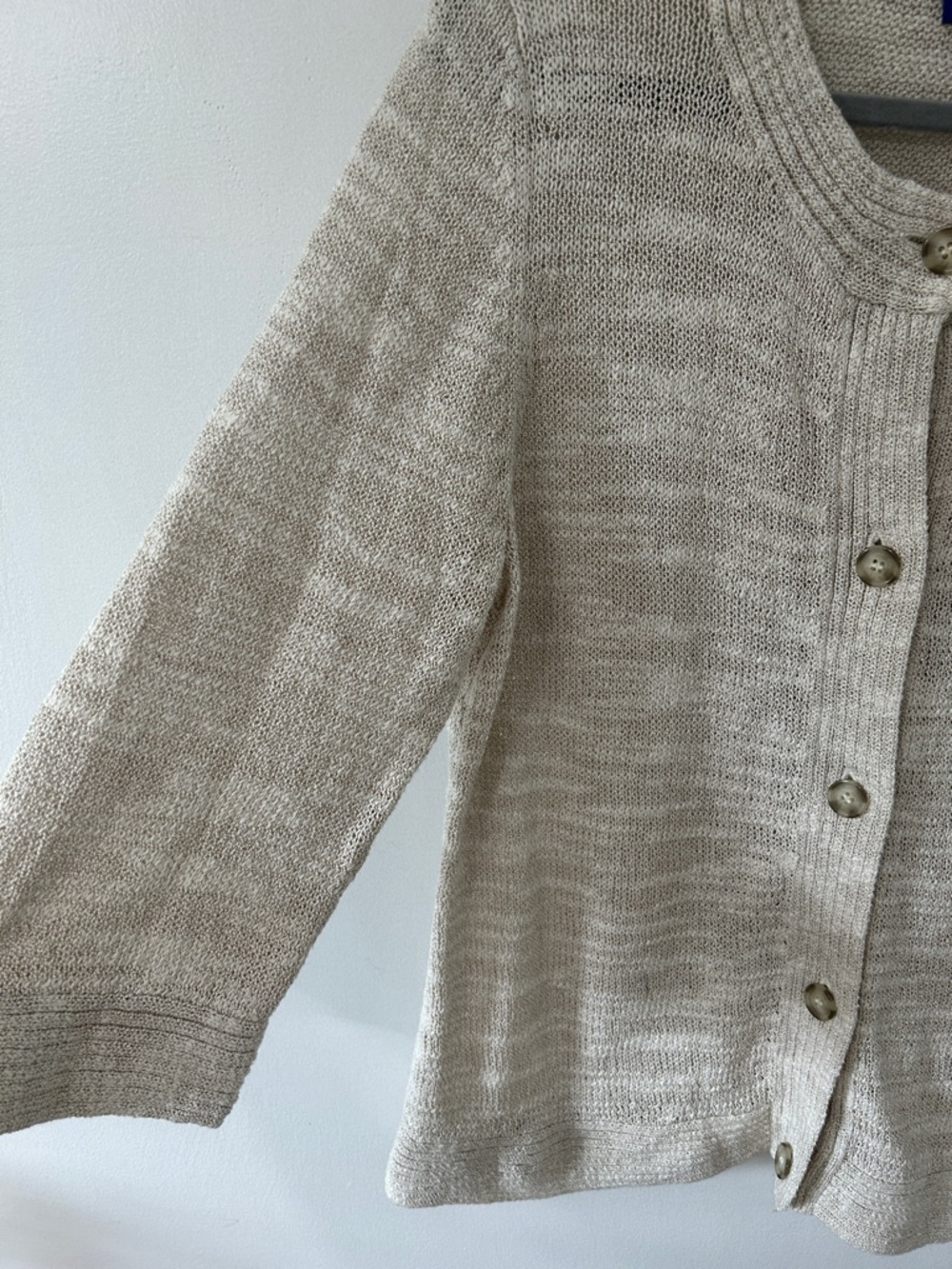 Pendleton Cotton Sweater Women’s L Cream Summer Knit Casual Cardigan - Picture 2 of 15